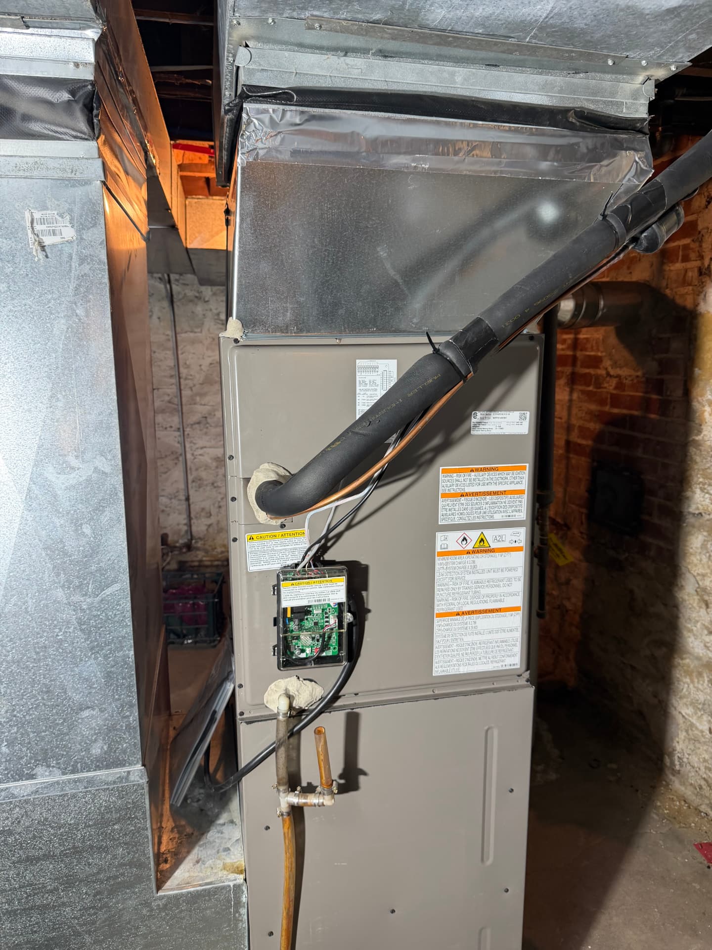 Basement air handler retrofit by Alvizo Heating & Cooling in Shawnee, KS